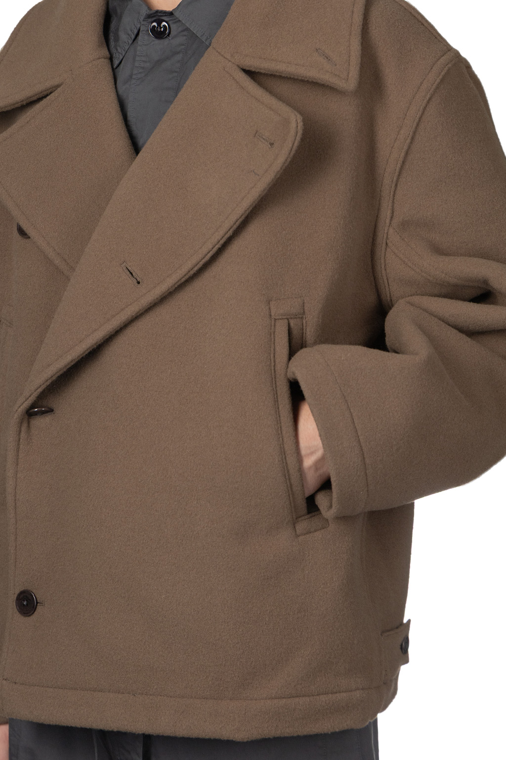 Lemaire - Boxy Peacoat - Dark Squirrel